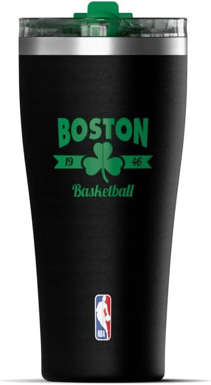 NBA Officially Licensed Houston Rockets 30oz Vacuum Insulated Stainless Steel Water Bottle with Straw Lid, Spill-Proof, Cup Holder Friendly Design for Daily Hydration
