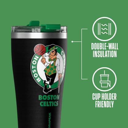 NBA Officially Licensed Houston Rockets 30oz Vacuum Insulated Stainless Steel Water Bottle with Straw Lid, Spill-Proof, Cup Holder Friendly Design for Daily Hydration