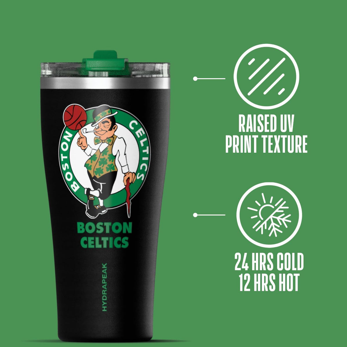 NBA Officially Licensed Houston Rockets 30oz Vacuum Insulated Stainless Steel Water Bottle with Straw Lid, Spill-Proof, Cup Holder Friendly Design for Daily Hydration