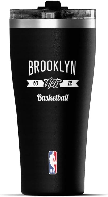 NBA Officially Licensed Houston Rockets 30oz Vacuum Insulated Stainless Steel Water Bottle with Straw Lid, Spill-Proof, Cup Holder Friendly Design for Daily Hydration