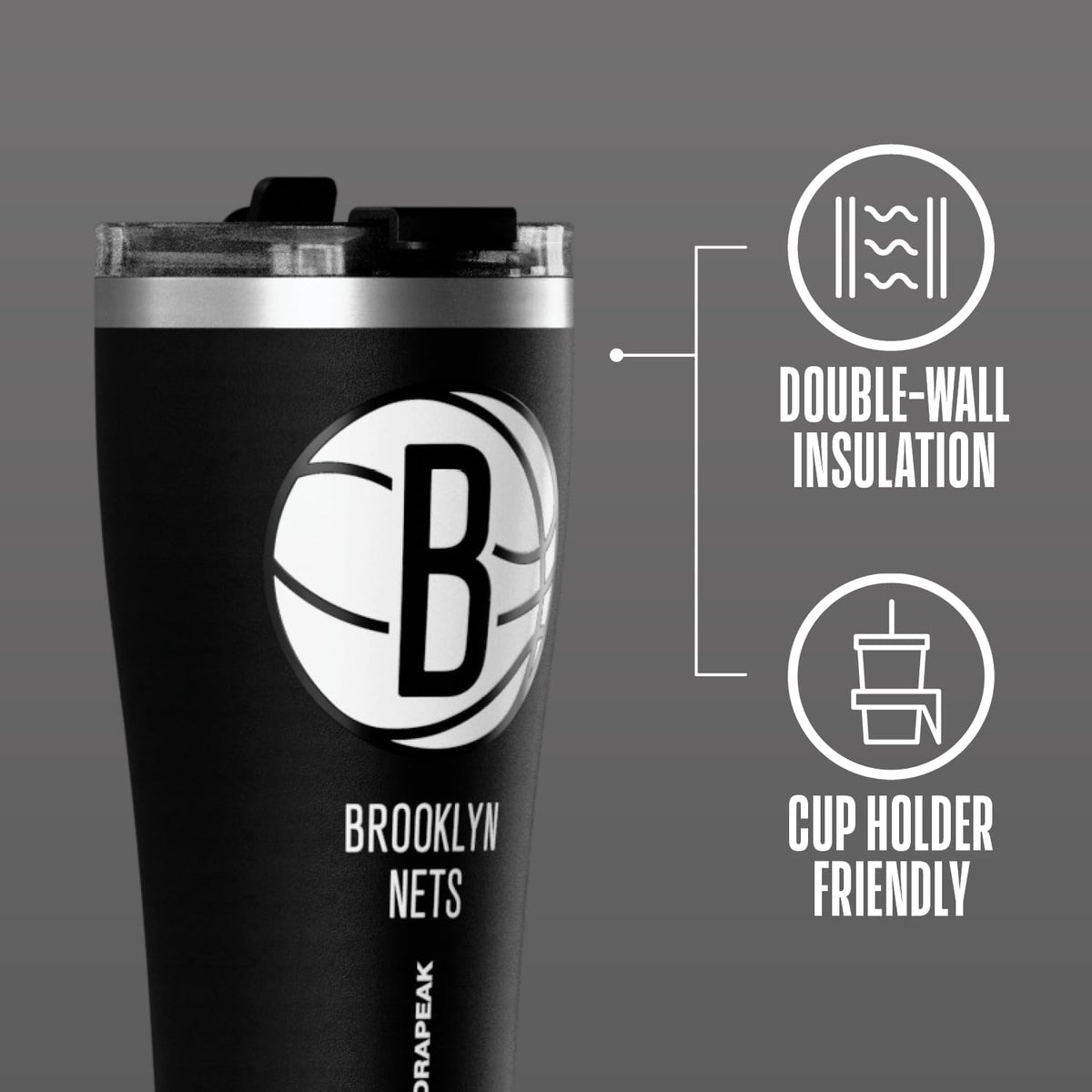 NBA Officially Licensed Houston Rockets 30oz Vacuum Insulated Stainless Steel Water Bottle with Straw Lid, Spill-Proof, Cup Holder Friendly Design for Daily Hydration