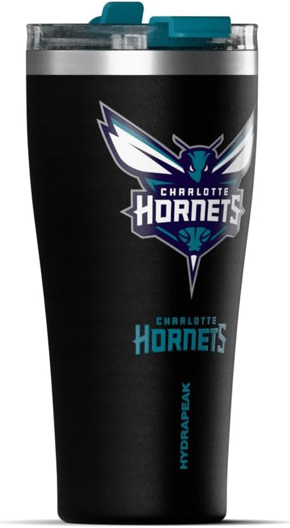 NBA Officially Licensed Houston Rockets 30oz Vacuum Insulated Stainless Steel Water Bottle with Straw Lid, Spill-Proof, Cup Holder Friendly Design for Daily Hydration