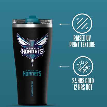 NBA Officially Licensed Houston Rockets 30oz Vacuum Insulated Stainless Steel Water Bottle with Straw Lid, Spill-Proof, Cup Holder Friendly Design for Daily Hydration