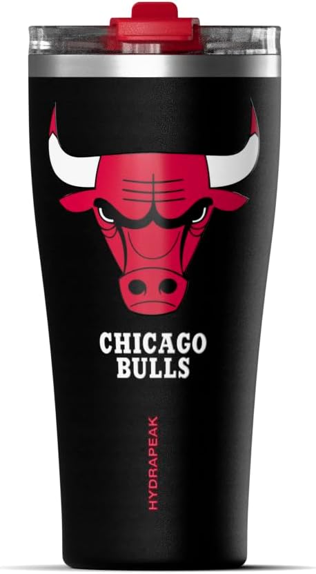 NBA Officially Licensed Houston Rockets 30oz Vacuum Insulated Stainless Steel Water Bottle with Straw Lid, Spill-Proof, Cup Holder Friendly Design for Daily Hydration