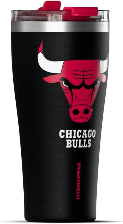 NBA Officially Licensed Houston Rockets 30oz Vacuum Insulated Stainless Steel Water Bottle with Straw Lid, Spill-Proof, Cup Holder Friendly Design for Daily Hydration
