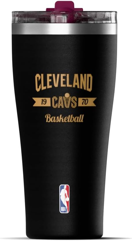 NBA Officially Licensed Houston Rockets 30oz Vacuum Insulated Stainless Steel Water Bottle with Straw Lid, Spill-Proof, Cup Holder Friendly Design for Daily Hydration