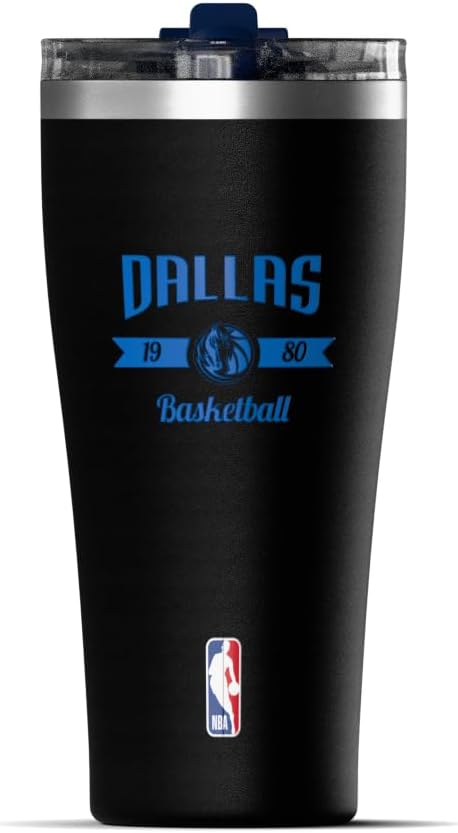 NBA Officially Licensed Houston Rockets 30oz Vacuum Insulated Stainless Steel Water Bottle with Straw Lid, Spill-Proof, Cup Holder Friendly Design for Daily Hydration
