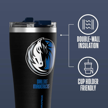 NBA Officially Licensed Houston Rockets 30oz Vacuum Insulated Stainless Steel Water Bottle with Straw Lid, Spill-Proof, Cup Holder Friendly Design for Daily Hydration