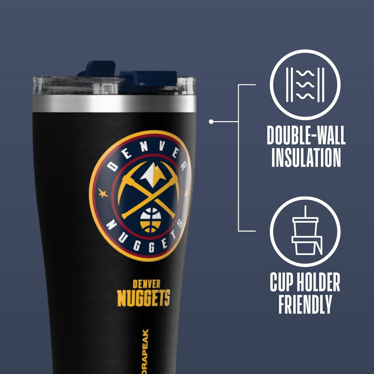 NBA Officially Licensed Houston Rockets 30oz Vacuum Insulated Stainless Steel Water Bottle with Straw Lid, Spill-Proof, Cup Holder Friendly Design for Daily Hydration