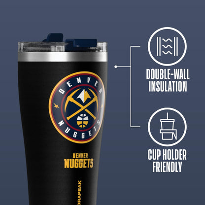 NBA Officially Licensed Houston Rockets 30oz Vacuum Insulated Stainless Steel Water Bottle with Straw Lid, Spill-Proof, Cup Holder Friendly Design for Daily Hydration