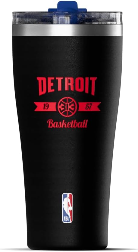 NBA Officially Licensed Houston Rockets 30oz Vacuum Insulated Stainless Steel Water Bottle with Straw Lid, Spill-Proof, Cup Holder Friendly Design for Daily Hydration