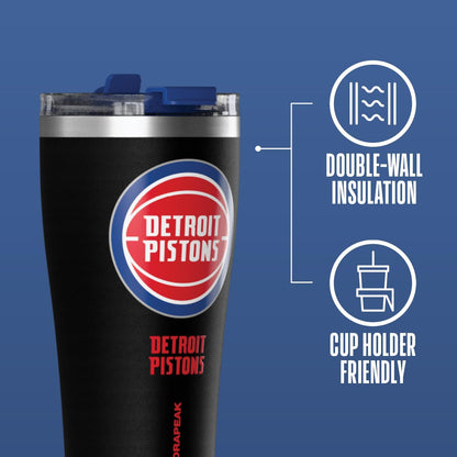 NBA Officially Licensed Houston Rockets 30oz Vacuum Insulated Stainless Steel Water Bottle with Straw Lid, Spill-Proof, Cup Holder Friendly Design for Daily Hydration