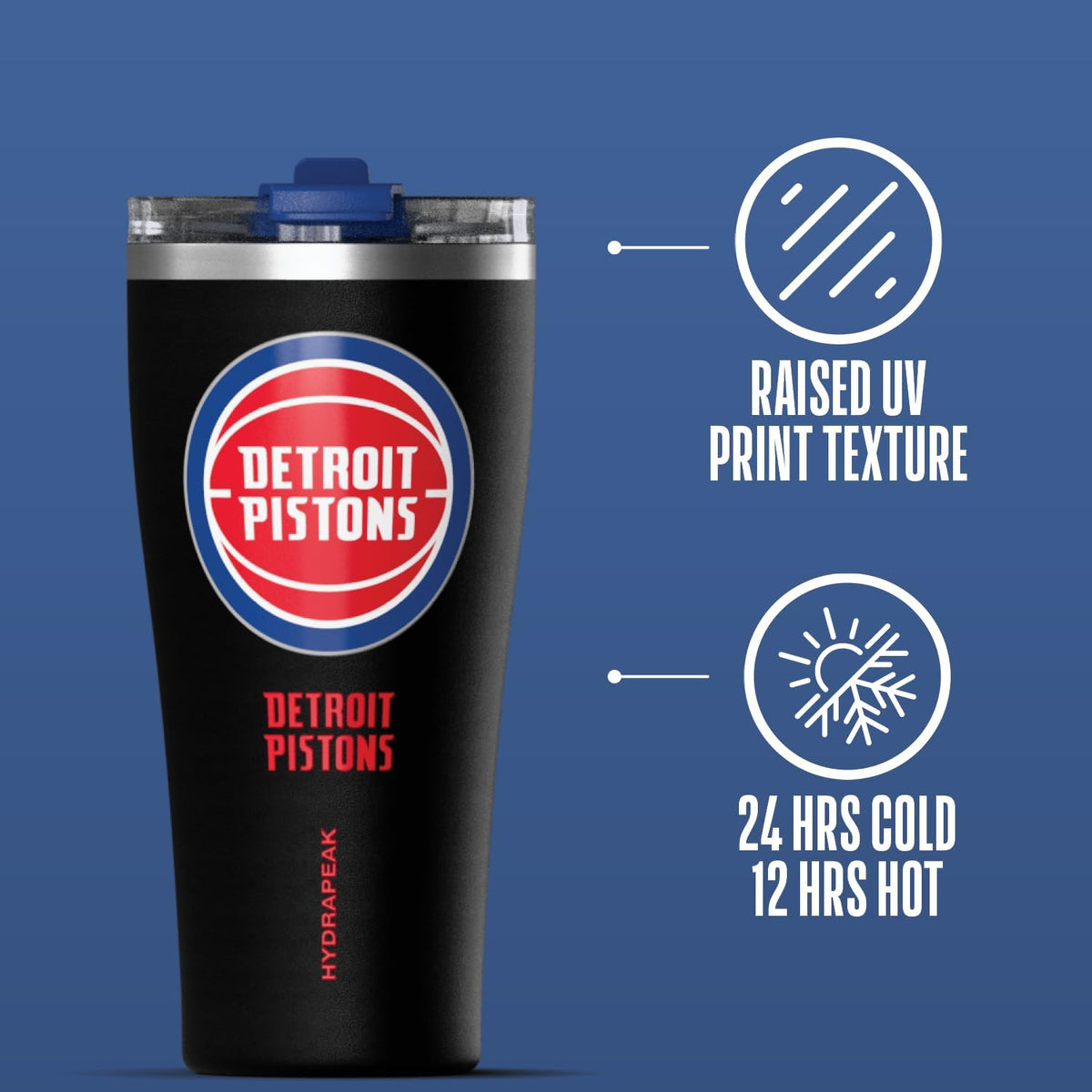 NBA Officially Licensed Houston Rockets 30oz Vacuum Insulated Stainless Steel Water Bottle with Straw Lid, Spill-Proof, Cup Holder Friendly Design for Daily Hydration