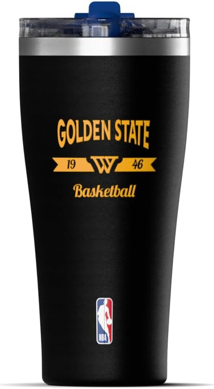 NBA Officially Licensed Houston Rockets 30oz Vacuum Insulated Stainless Steel Water Bottle with Straw Lid, Spill-Proof, Cup Holder Friendly Design for Daily Hydration