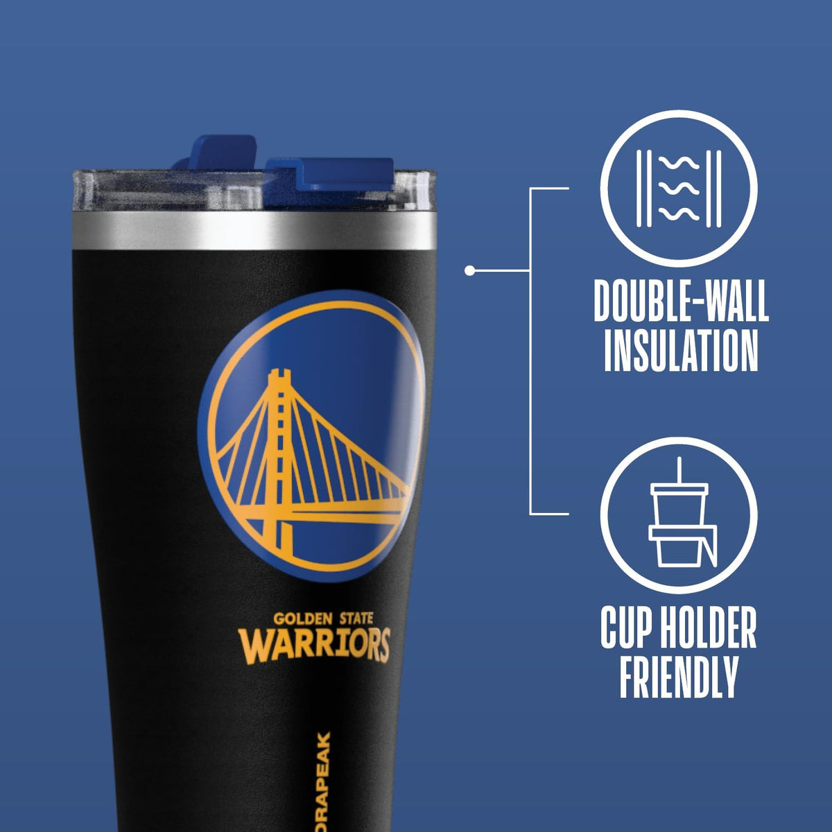 NBA Officially Licensed Houston Rockets 30oz Vacuum Insulated Stainless Steel Water Bottle with Straw Lid, Spill-Proof, Cup Holder Friendly Design for Daily Hydration