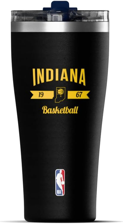 NBA Officially Licensed Houston Rockets 30oz Vacuum Insulated Stainless Steel Water Bottle with Straw Lid, Spill-Proof, Cup Holder Friendly Design for Daily Hydration