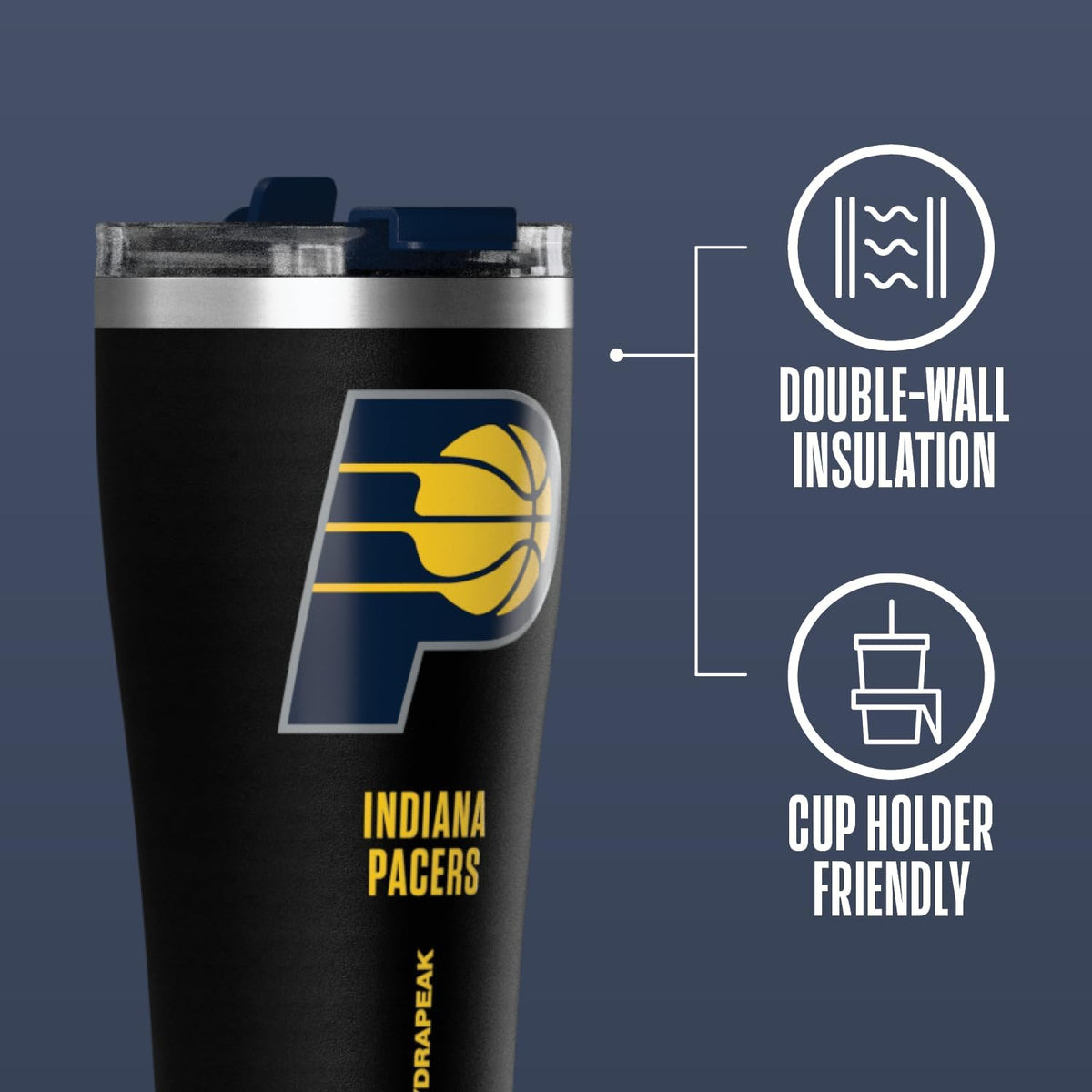 NBA Officially Licensed Houston Rockets 30oz Vacuum Insulated Stainless Steel Water Bottle with Straw Lid, Spill-Proof, Cup Holder Friendly Design for Daily Hydration