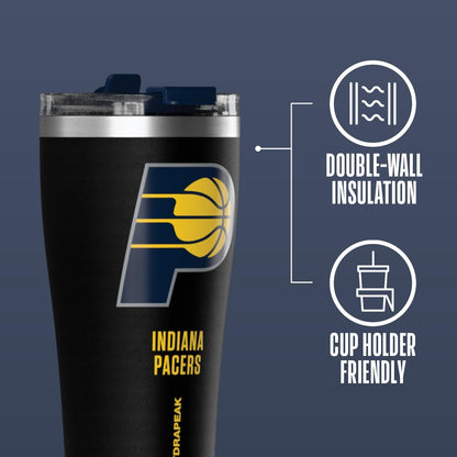 NBA Officially Licensed Houston Rockets 30oz Vacuum Insulated Stainless Steel Water Bottle with Straw Lid, Spill-Proof, Cup Holder Friendly Design for Daily Hydration