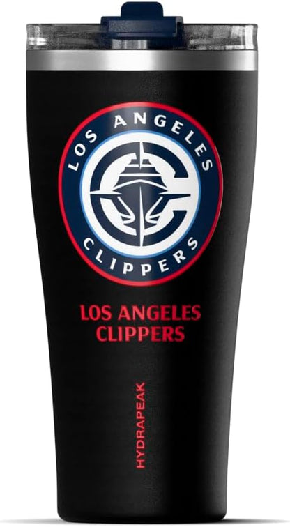 NBA Officially Licensed Houston Rockets 30oz Vacuum Insulated Stainless Steel Water Bottle with Straw Lid, Spill-Proof, Cup Holder Friendly Design for Daily Hydration