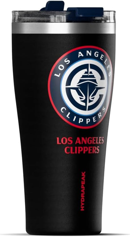 NBA Officially Licensed Houston Rockets 30oz Vacuum Insulated Stainless Steel Water Bottle with Straw Lid, Spill-Proof, Cup Holder Friendly Design for Daily Hydration