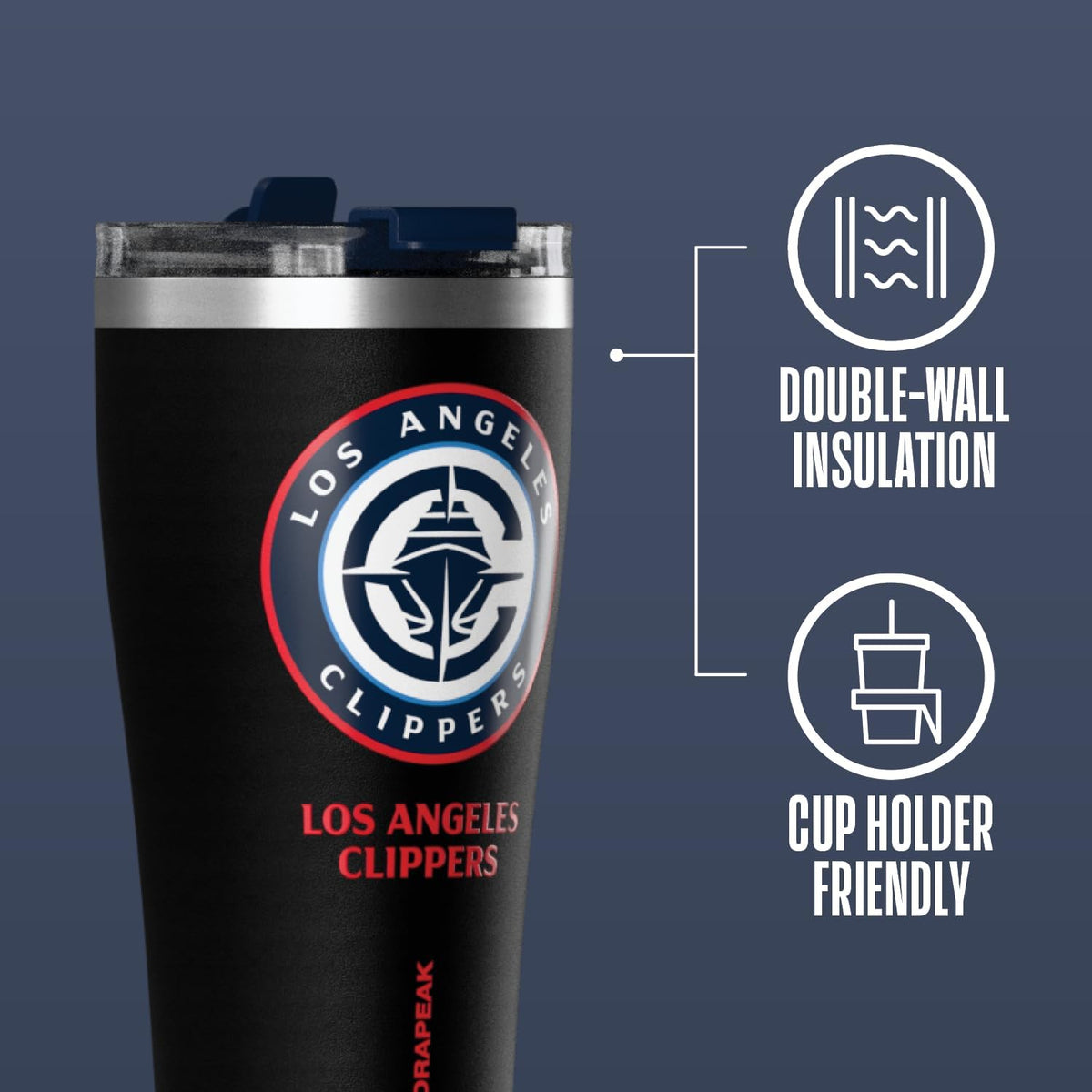 NBA Officially Licensed Houston Rockets 30oz Vacuum Insulated Stainless Steel Water Bottle with Straw Lid, Spill-Proof, Cup Holder Friendly Design for Daily Hydration