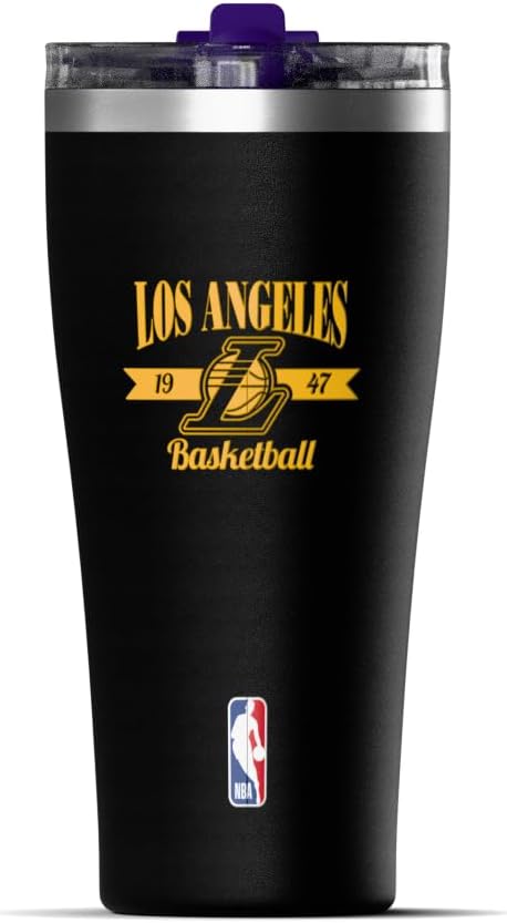 NBA Officially Licensed Houston Rockets 30oz Vacuum Insulated Stainless Steel Water Bottle with Straw Lid, Spill-Proof, Cup Holder Friendly Design for Daily Hydration