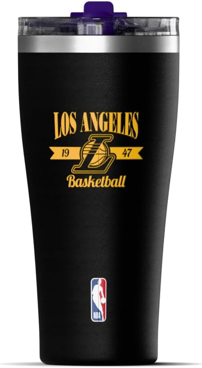 NBA Officially Licensed Houston Rockets 30oz Vacuum Insulated Stainless Steel Water Bottle with Straw Lid, Spill-Proof, Cup Holder Friendly Design for Daily Hydration