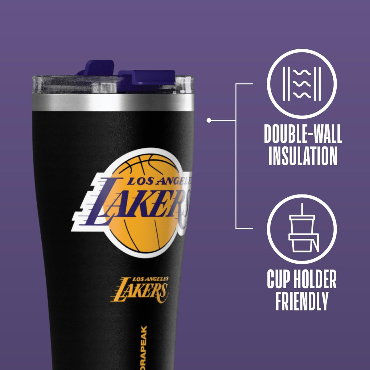 NBA Officially Licensed Houston Rockets 30oz Vacuum Insulated Stainless Steel Water Bottle with Straw Lid, Spill-Proof, Cup Holder Friendly Design for Daily Hydration