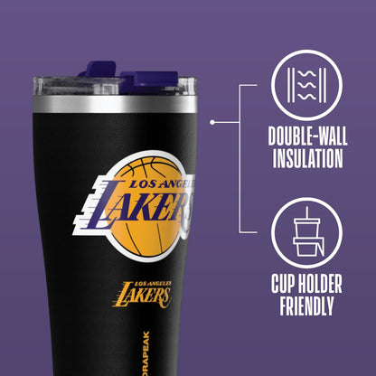 NBA Officially Licensed Houston Rockets 30oz Vacuum Insulated Stainless Steel Water Bottle with Straw Lid, Spill-Proof, Cup Holder Friendly Design for Daily Hydration