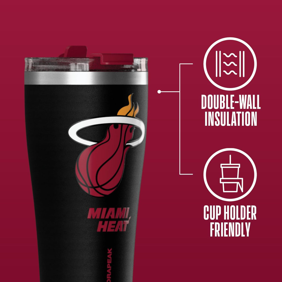 NBA Officially Licensed Houston Rockets 30oz Vacuum Insulated Stainless Steel Water Bottle with Straw Lid, Spill-Proof, Cup Holder Friendly Design for Daily Hydration