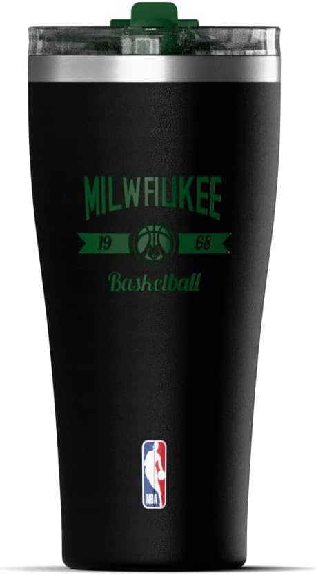 NBA Officially Licensed Houston Rockets 30oz Vacuum Insulated Stainless Steel Water Bottle with Straw Lid, Spill-Proof, Cup Holder Friendly Design for Daily Hydration