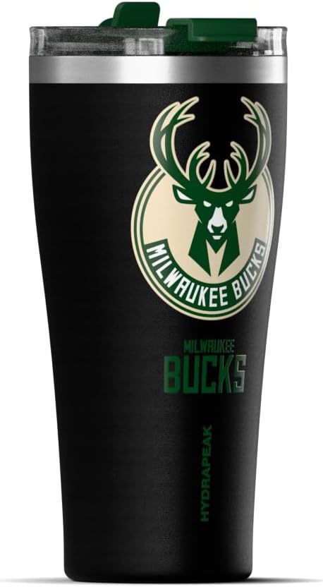 NBA Officially Licensed Houston Rockets 30oz Vacuum Insulated Stainless Steel Water Bottle with Straw Lid, Spill-Proof, Cup Holder Friendly Design for Daily Hydration