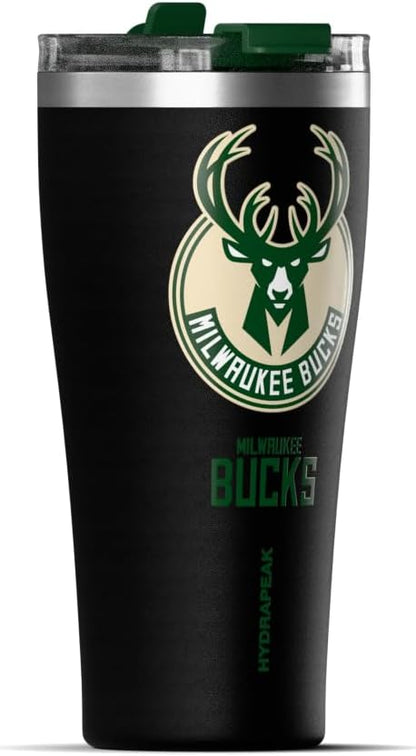 NBA Officially Licensed Houston Rockets 30oz Vacuum Insulated Stainless Steel Water Bottle with Straw Lid, Spill-Proof, Cup Holder Friendly Design for Daily Hydration