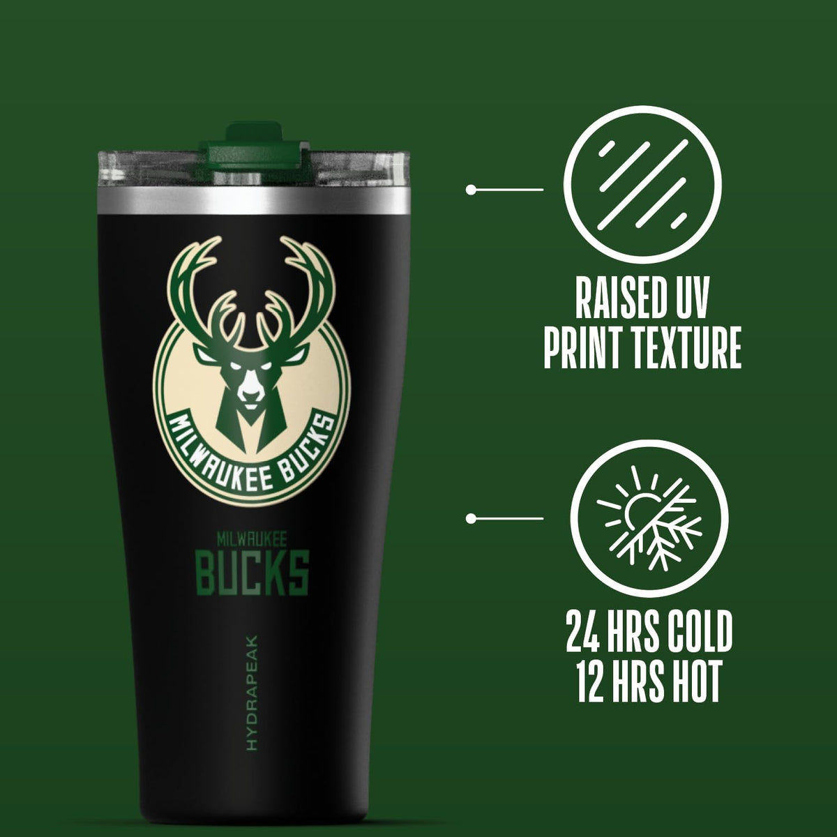 NBA Officially Licensed Houston Rockets 30oz Vacuum Insulated Stainless Steel Water Bottle with Straw Lid, Spill-Proof, Cup Holder Friendly Design for Daily Hydration