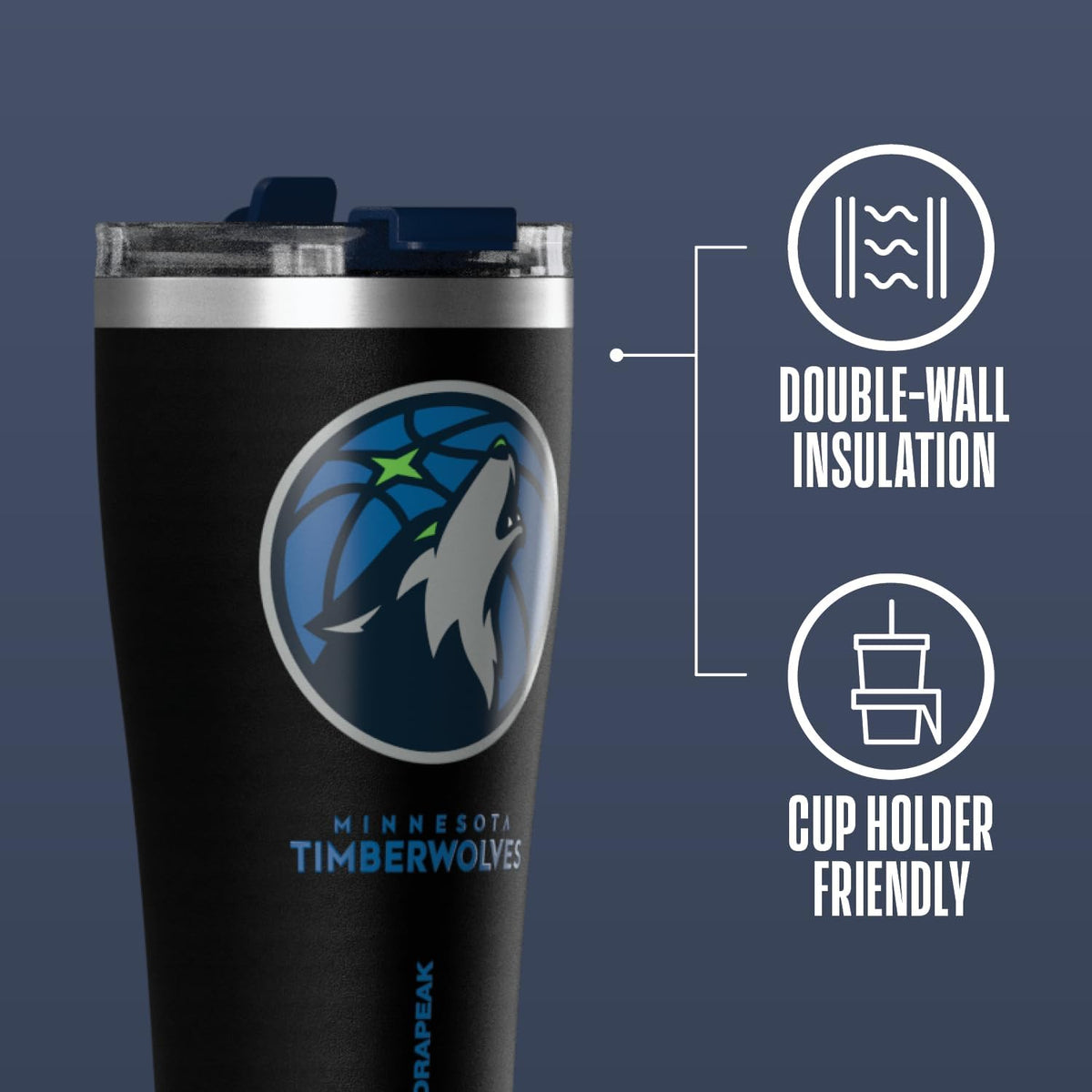 NBA Officially Licensed Houston Rockets 30oz Vacuum Insulated Stainless Steel Water Bottle with Straw Lid, Spill-Proof, Cup Holder Friendly Design for Daily Hydration