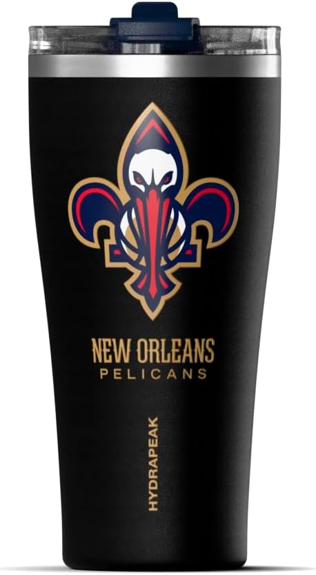 NBA Officially Licensed Houston Rockets 30oz Vacuum Insulated Stainless Steel Water Bottle with Straw Lid, Spill-Proof, Cup Holder Friendly Design for Daily Hydration