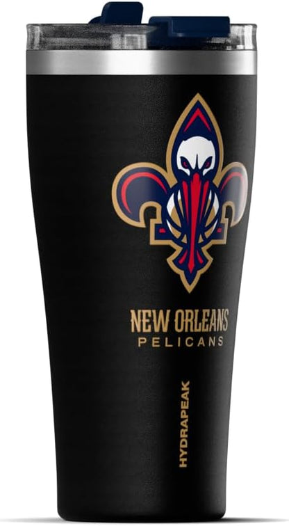 NBA Officially Licensed Houston Rockets 30oz Vacuum Insulated Stainless Steel Water Bottle with Straw Lid, Spill-Proof, Cup Holder Friendly Design for Daily Hydration