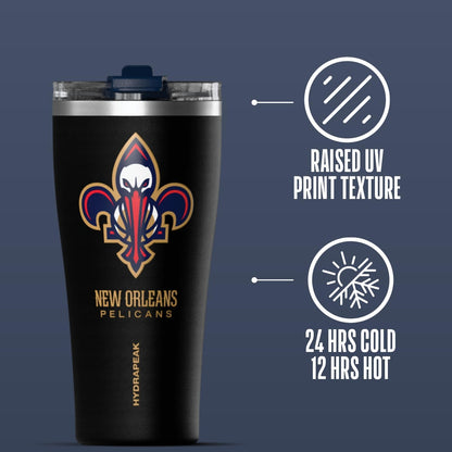 NBA Officially Licensed Houston Rockets 30oz Vacuum Insulated Stainless Steel Water Bottle with Straw Lid, Spill-Proof, Cup Holder Friendly Design for Daily Hydration