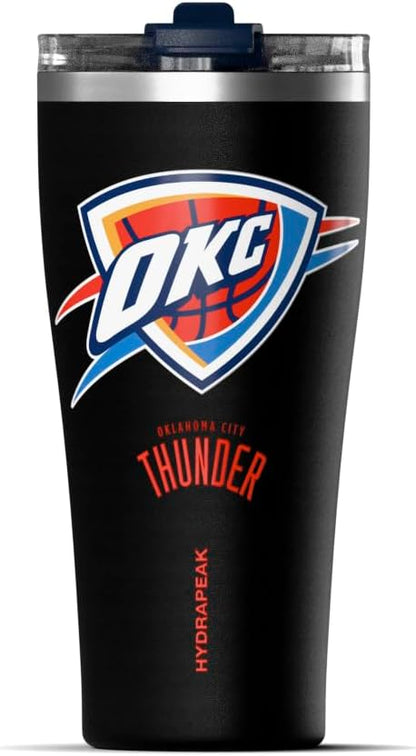 NBA Officially Licensed Houston Rockets 30oz Vacuum Insulated Stainless Steel Water Bottle with Straw Lid, Spill-Proof, Cup Holder Friendly Design for Daily Hydration