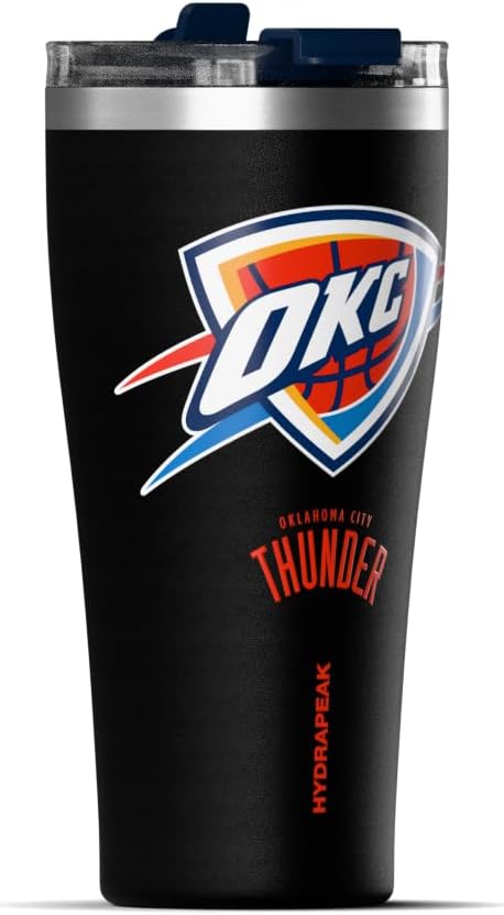 NBA Officially Licensed Houston Rockets 30oz Vacuum Insulated Stainless Steel Water Bottle with Straw Lid, Spill-Proof, Cup Holder Friendly Design for Daily Hydration