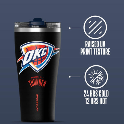 NBA Officially Licensed Houston Rockets 30oz Vacuum Insulated Stainless Steel Water Bottle with Straw Lid, Spill-Proof, Cup Holder Friendly Design for Daily Hydration