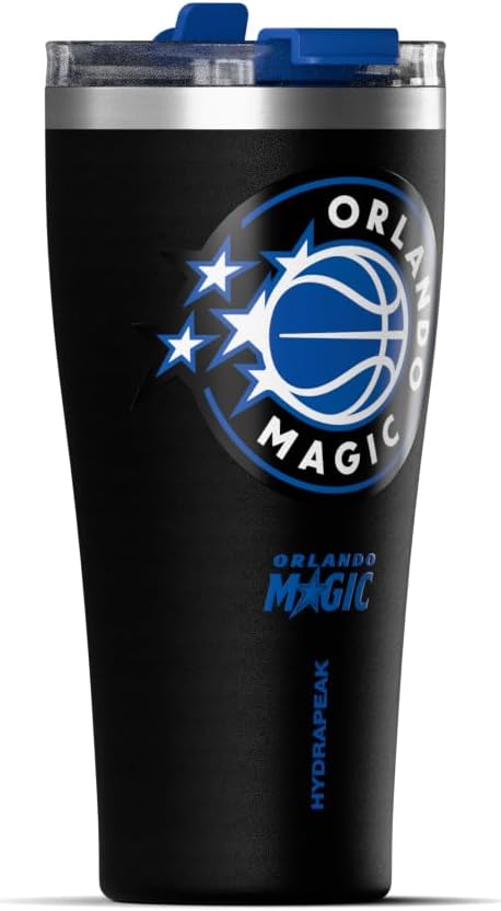 NBA Officially Licensed Houston Rockets 30oz Vacuum Insulated Stainless Steel Water Bottle with Straw Lid, Spill-Proof, Cup Holder Friendly Design for Daily Hydration