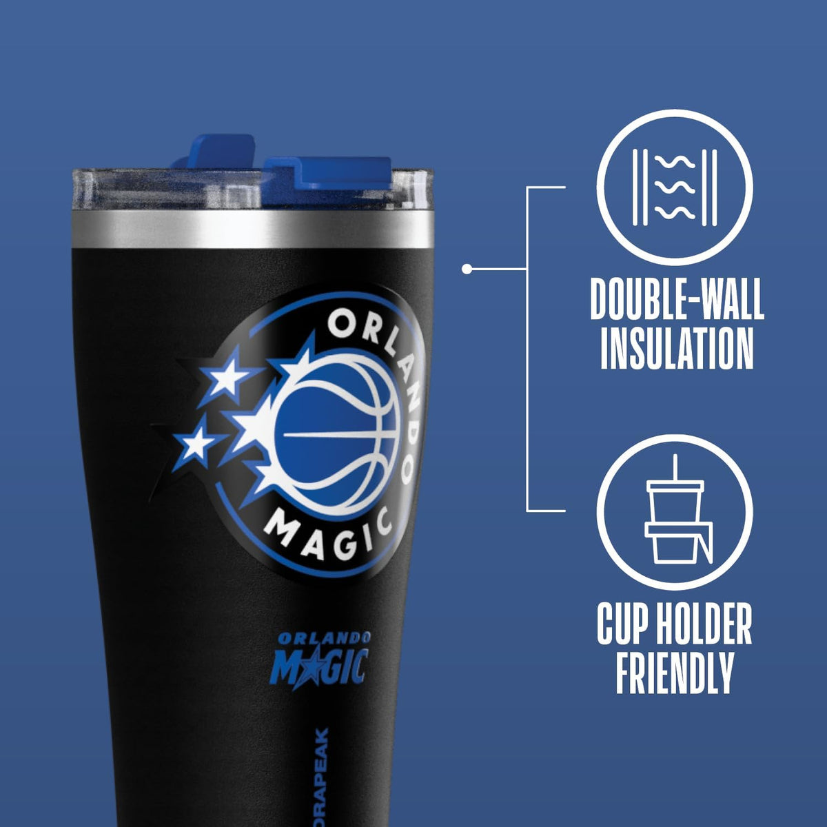 NBA Officially Licensed Houston Rockets 30oz Vacuum Insulated Stainless Steel Water Bottle with Straw Lid, Spill-Proof, Cup Holder Friendly Design for Daily Hydration