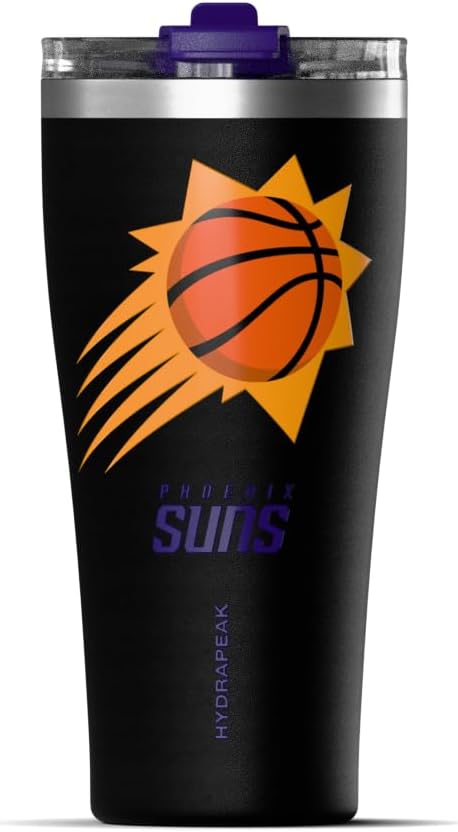 NBA Officially Licensed Houston Rockets 30oz Vacuum Insulated Stainless Steel Water Bottle with Straw Lid, Spill-Proof, Cup Holder Friendly Design for Daily Hydration