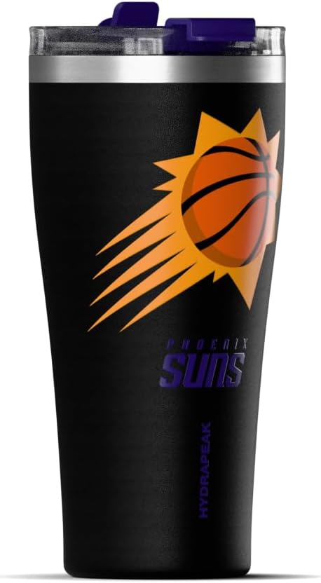 NBA Officially Licensed Houston Rockets 30oz Vacuum Insulated Stainless Steel Water Bottle with Straw Lid, Spill-Proof, Cup Holder Friendly Design for Daily Hydration