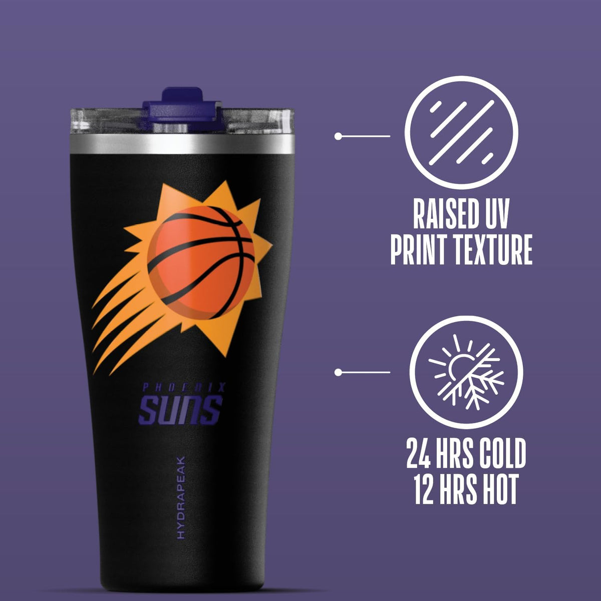 NBA Officially Licensed Houston Rockets 30oz Vacuum Insulated Stainless Steel Water Bottle with Straw Lid, Spill-Proof, Cup Holder Friendly Design for Daily Hydration