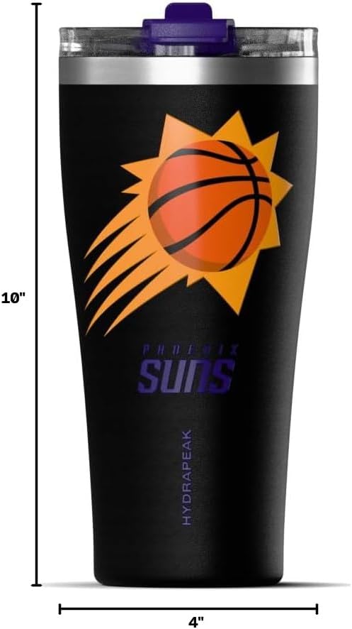 NBA Officially Licensed Houston Rockets 30oz Vacuum Insulated Stainless Steel Water Bottle with Straw Lid, Spill-Proof, Cup Holder Friendly Design for Daily Hydration