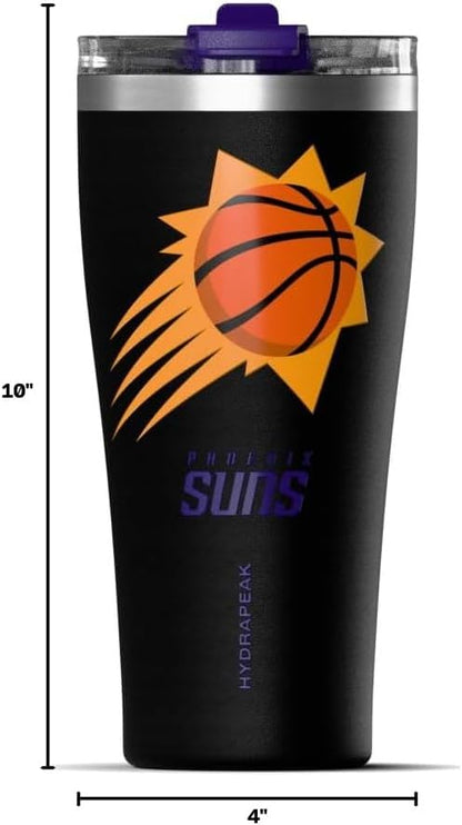NBA Officially Licensed Houston Rockets 30oz Vacuum Insulated Stainless Steel Water Bottle with Straw Lid, Spill-Proof, Cup Holder Friendly Design for Daily Hydration