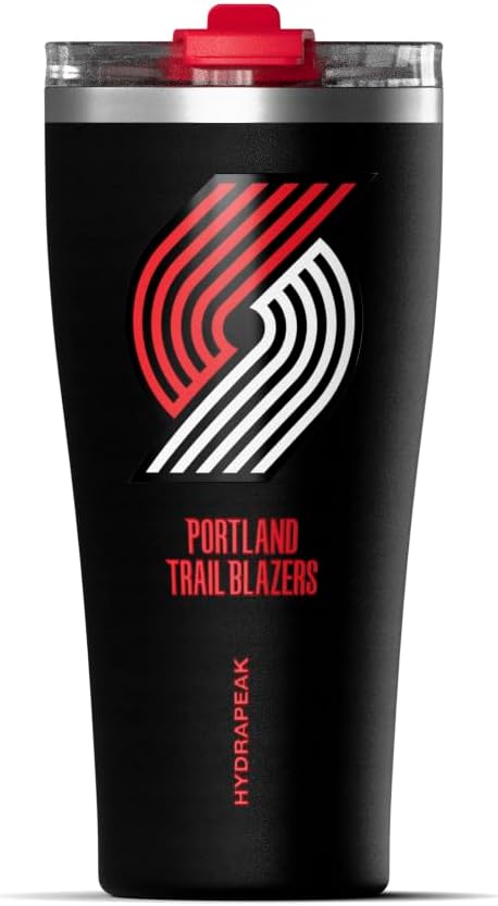 NBA Officially Licensed Houston Rockets 30oz Vacuum Insulated Stainless Steel Water Bottle with Straw Lid, Spill-Proof, Cup Holder Friendly Design for Daily Hydration