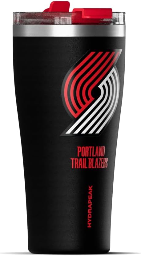 NBA Officially Licensed Houston Rockets 30oz Vacuum Insulated Stainless Steel Water Bottle with Straw Lid, Spill-Proof, Cup Holder Friendly Design for Daily Hydration